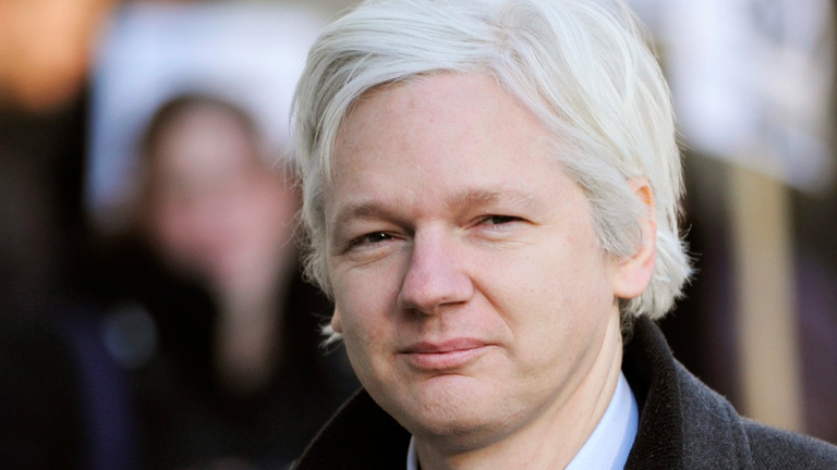 Julien Assange in London.