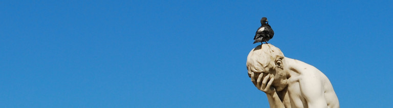 Taube auf Statue