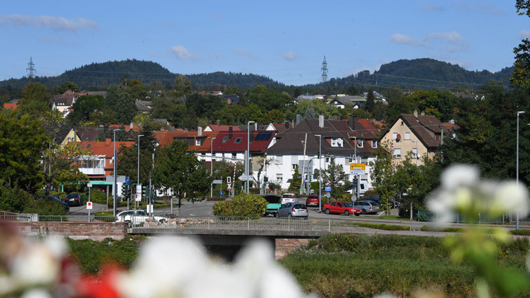 Einige Häuser der Stadt Gaggenau in Baden-Württemberg.