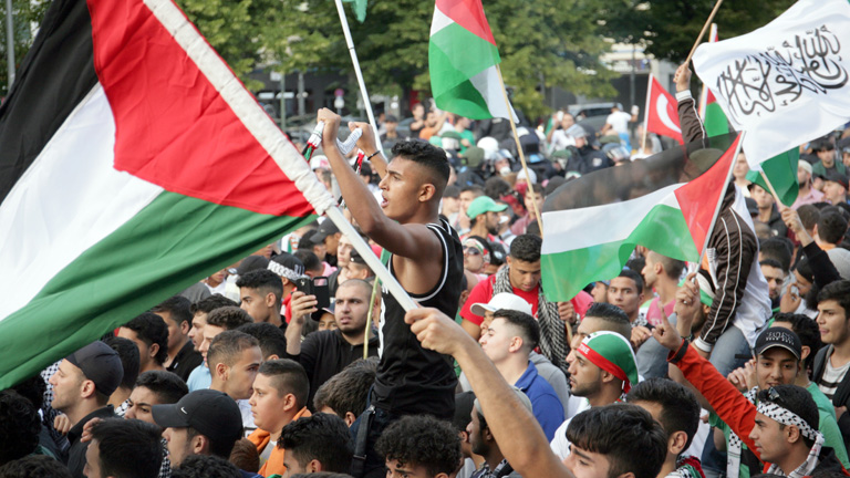 Protestanten gegen Israel in Berlin