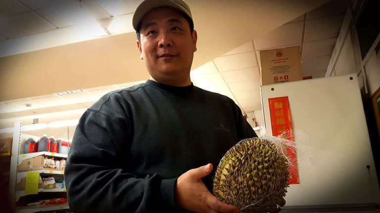 Durian Stinkefrucht Verkäufer Asia Shop