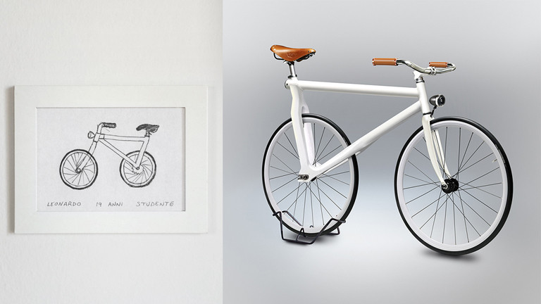 Ein Fahrrad designed nach einer Zeichnung
