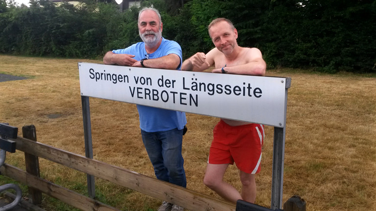 Stephan Beuting im Freibad in Kierdorf