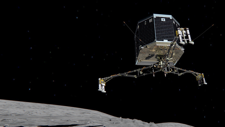 Eine Animation der Raumsonde Philae