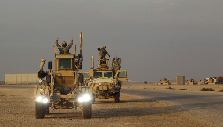 Soldaten die aus dem Irak abziehen