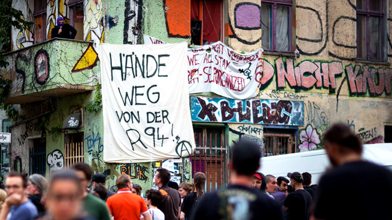 Hausbesetzer an der Rigaer-StraßeBerlin