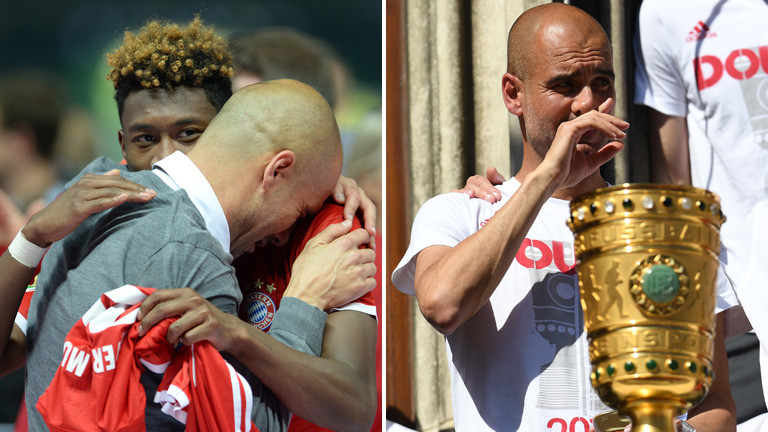 Pep Guardiola weint
