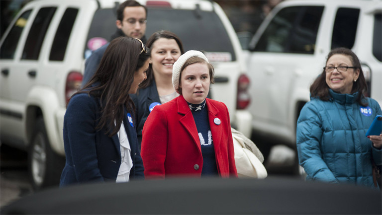 Lena Dunham nach einem Interviewtermin im Jahr 2016