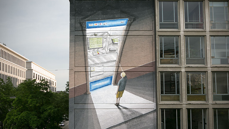 Mural des Street Art Künstlers BLU