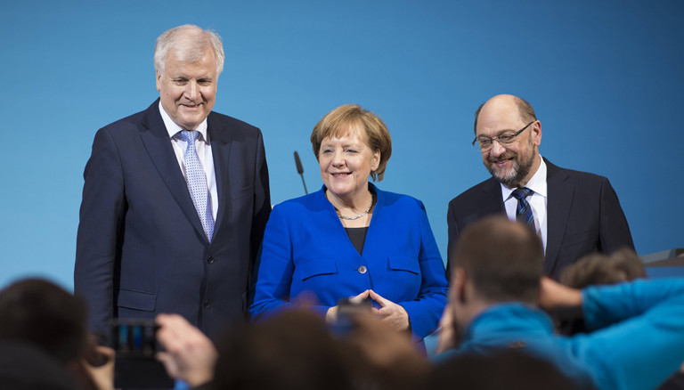 Horst Seehofer, Angela Merkel und Martin Schulz