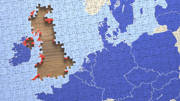 Großbritannien aus einem Puzzle entfernt