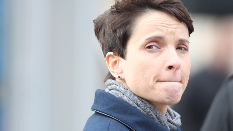 Frauke Petry ist die Parteivorsitzende der Partei Alternative für Deutschland, AFD.