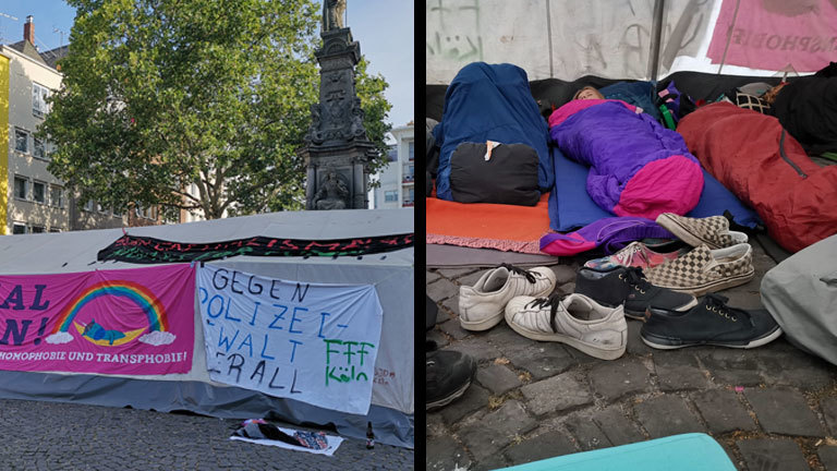 Protestcamp in Köln zur Fridays-for-Future-Protestwoche vor den Ferien.