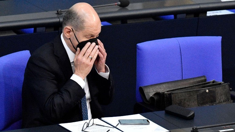 Olaf Scholz bei einer Sitzung im Bundestag.