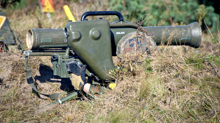 Gefechtsschießen mit der tragbaren Panzerabwehrwaffe Milan am 19.09.2012 bei der Informationslehrübung des Heeres