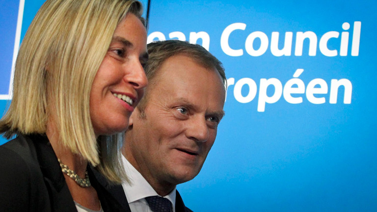 Die italienische Außenministerin Federica Mogherini und Polens Premierminister Donald Tusk kommen an die Spitze der EU.