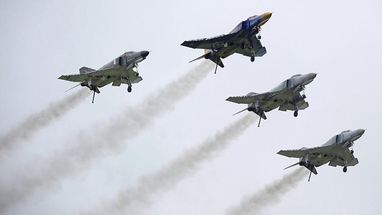 Phantom-Kampfjets bei ihrer offiziellen Verabschiedung aus der Bundeswehr.