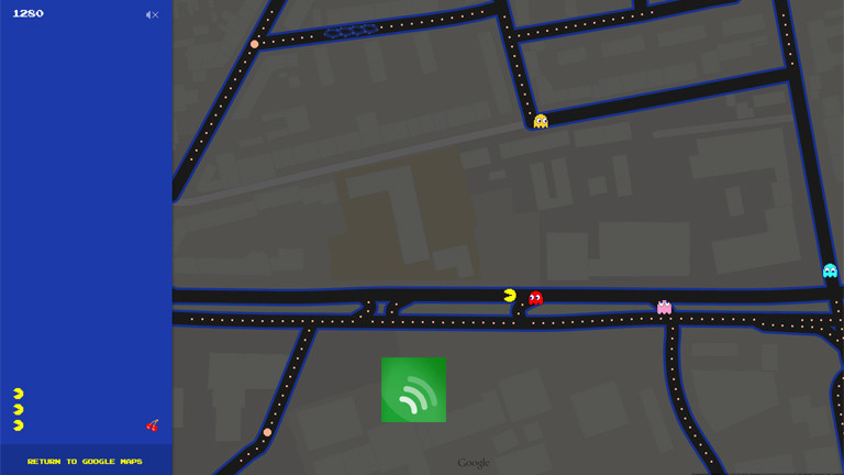 Googlemaps bietet eine Pacman-Funktion an.