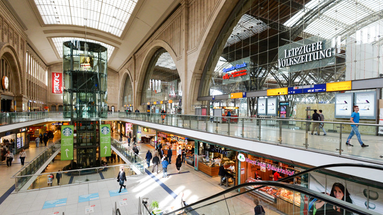 Blick in den Leipziger Hauptbahnhof.