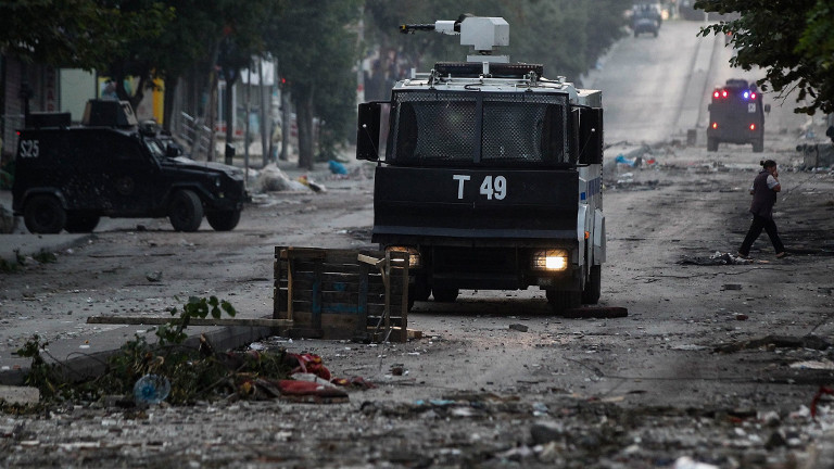 Istanbul nach Anti-Regierungsdemonstration.