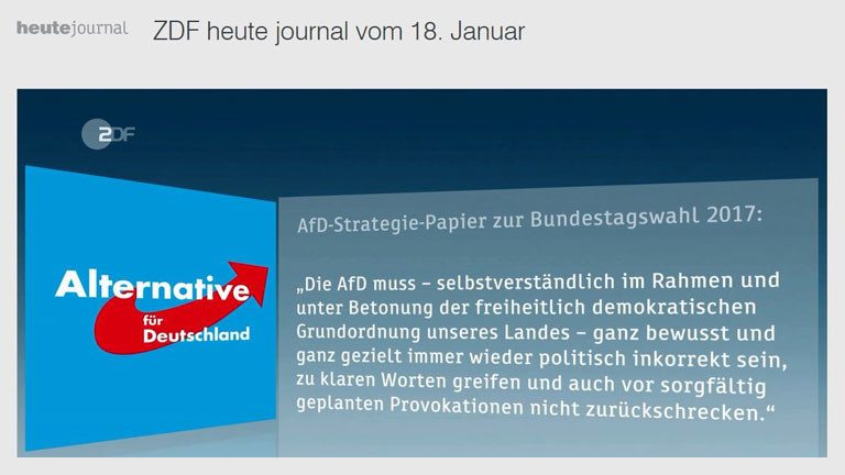 AfD-Strategiepapier im ZDF, Screenshot DRadio Wissen