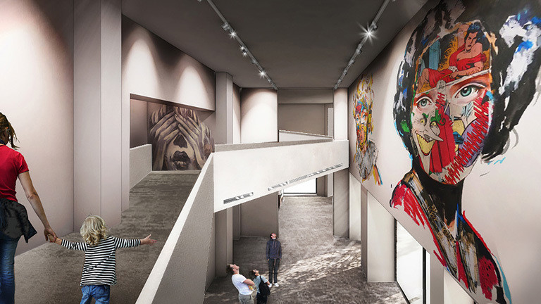 Blick ins Urban Nation Museum For Urban Contemporary Art.