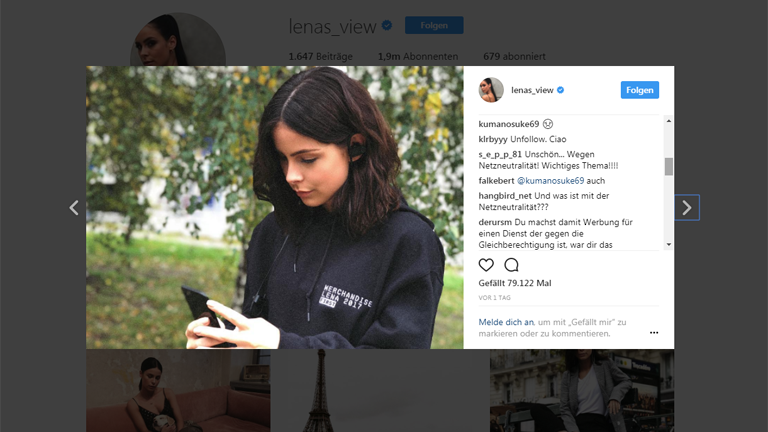 Der Post von Lena Meyer-Landrut und die kritischen Kommentare dazu