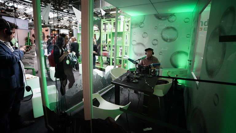 Der Stand von Deutschlandfunk Nova auf der re:publica 2018.