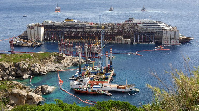 Die Präparation der Costa Concordia
