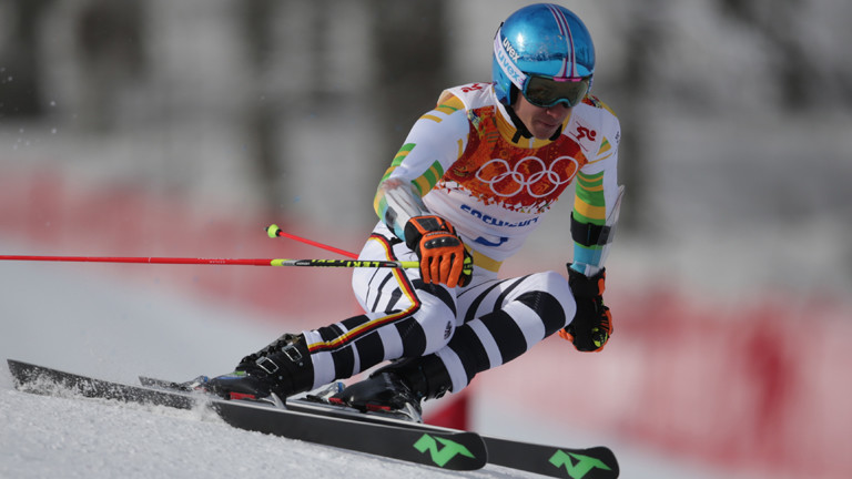 Felix Neureuther beim ersten Lauf im Slalom bei den Olympischen Spielen in Sotschi