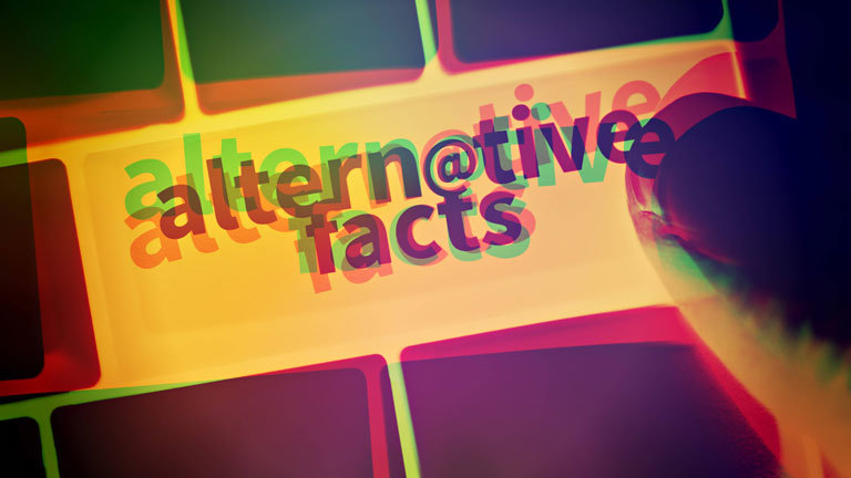 Schriftzug altern@tive facts verschwommen