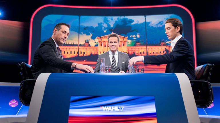 TV-Duell in Österreich mit Heinz-Christian Strache (FPÖ) und Sebastian Kurz (ÖVP)
