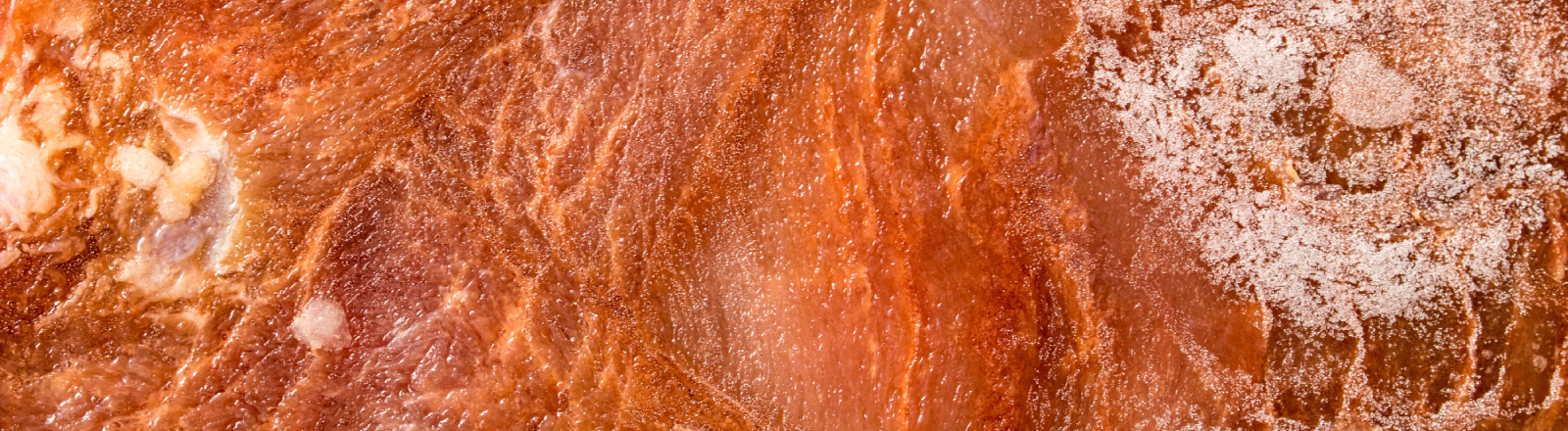 Detailaufnahme: Echtes, erkaltetes Fleisch