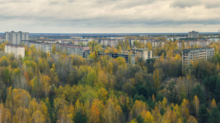 Verlassen seit der Reaktorkatastrophe von Tschernobyl: Prypjat im Norden der Ukraine, evakuiert am 27.04.1986