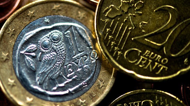 Euro-Münzen aus Griechenland.