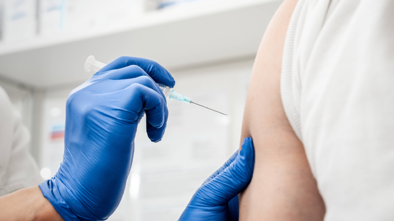 Impfung gegen Covid-19 in einem Impfzentrum in Augsburg im Juli 2021