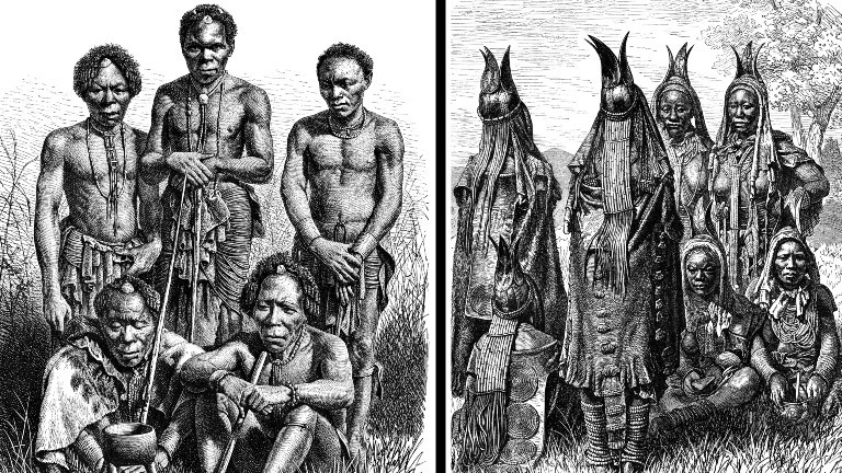 Alte Illustrationen der Herero.