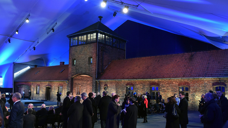Gedenkveranstaltung an der Gedenkstätte KZ Auschwitz-Birkenau am 27. Januar 2015.