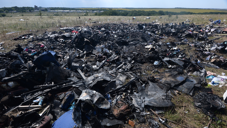 Die Absturzstelle von MH17 in der Ostukraine
