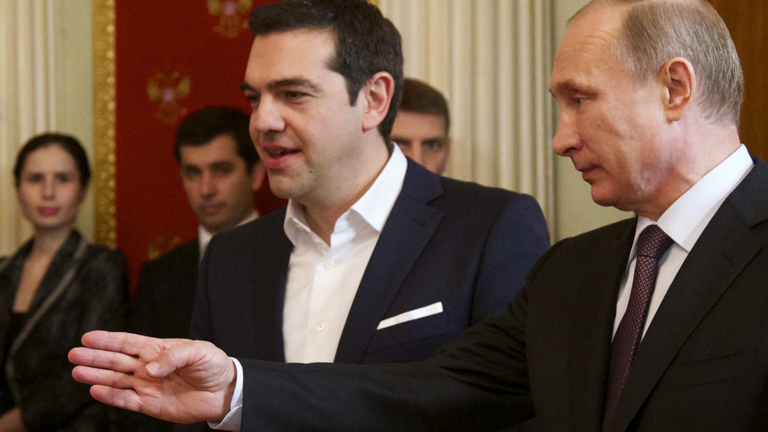 Wladimir Putin (r) und Alexis Tsipras in Moskau