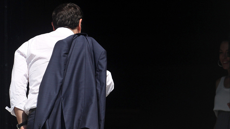 Alexis Tsipras kommt in seinem Büro in Athen an