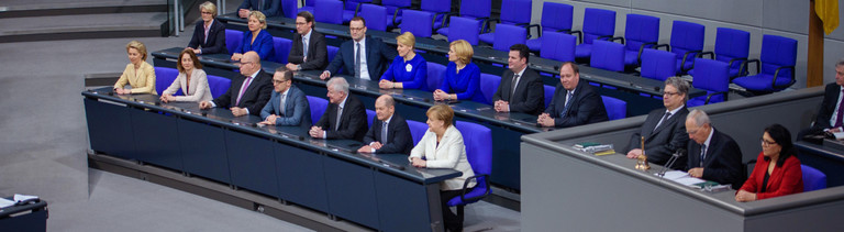 Das Kabinett Merkel IV bei der konstituierenden Bundestagssitzung am 14. März 2018