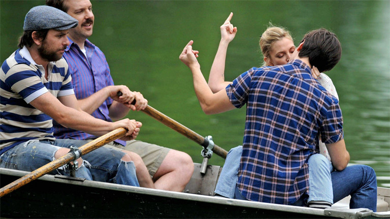 Drew Barrymore und Justin Long bei den Dreharbeiten zu "Going The Distance"