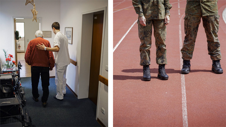 Sozialdienst oder Wehrdienst: Die Personalprobleme bei der Bundeswehr lassen eine alte Diskussion wieder aufleben.