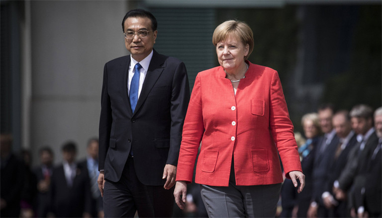 Li Keqiang Ministerpräsident von China und Bundeskanzlerin Angela Merkel während der deutsch-chinesischen Regierungskonsultationen in Berlin am 9. Juli 2018