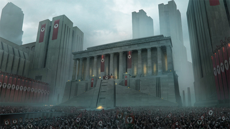 Hier wurden die Hakenkreuze ersetzt: Berlin-Szene aus dem Spiel Wolfenstein II