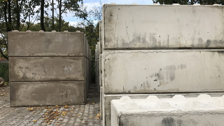 Recycelte Betonsteine
