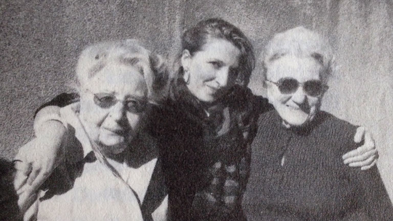 Pascal Hugues mit den Großmüttern Marthe und Mathilde