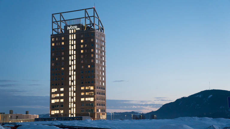 Ein Hochhaus aus Holz in Norwegen