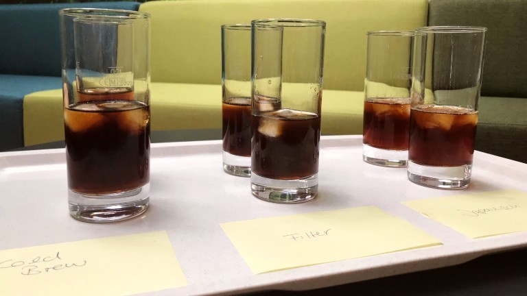 Drei verschiedene Sorten kalter Kaffee